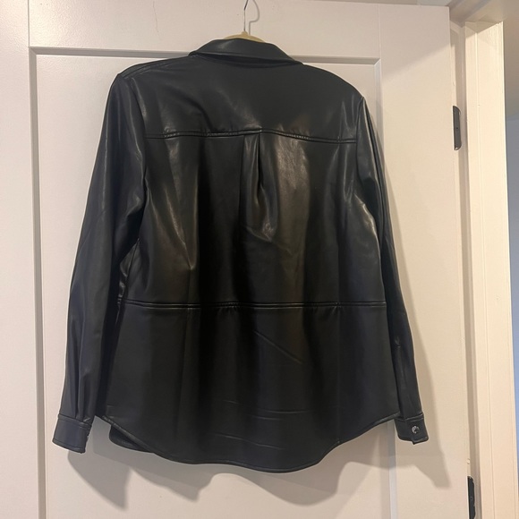 Vegan Leather Snap-Front Utility Shirt Jomes New York - Picture 5 of 5